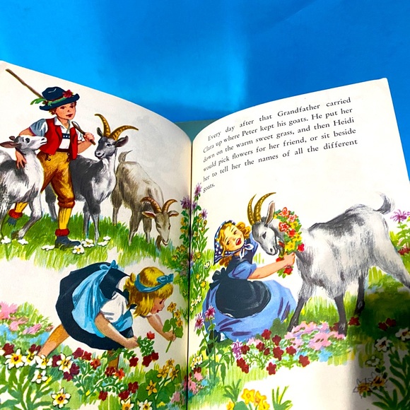 A LITTLE GOLDEN BOOK VTG 1954 HEIDI HER LIFE IN THE MOUNTAINS w/HER GRANDFATHER - Picture 3 of 15